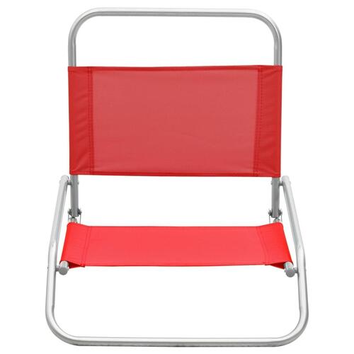 Foldbare strandstole 2 stk. stof rød