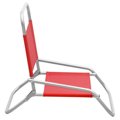 Foldbare strandstole 2 stk. stof rød