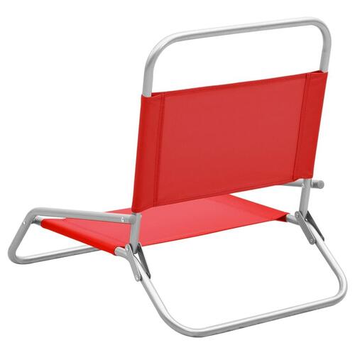 Foldbare strandstole 2 stk. stof rød