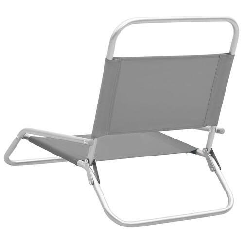 Foldbare strandstole 2 stk. stof grå