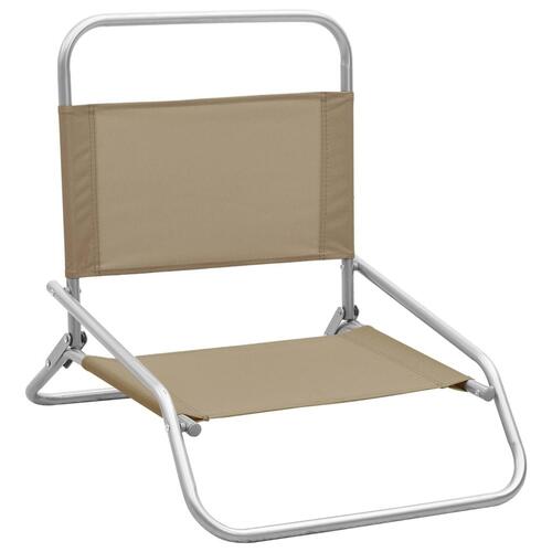 Foldbare strandstole 2 stk. stof gråbrun