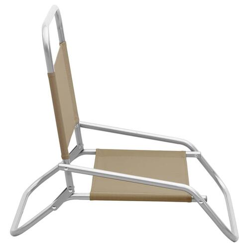 Foldbare strandstole 2 stk. stof gråbrun