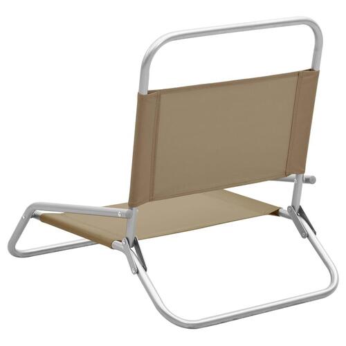 Foldbare strandstole 2 stk. stof gråbrun
