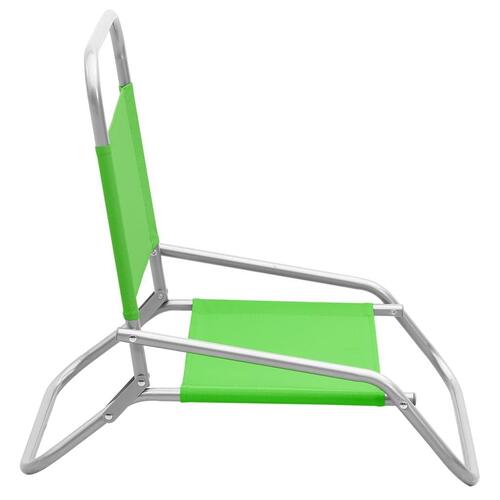 Foldbare strandstole 2 stk. stof grøn