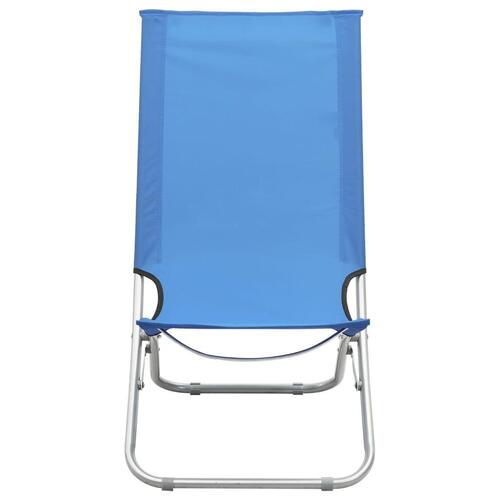Foldbare strandstole 2 stk. stof blå