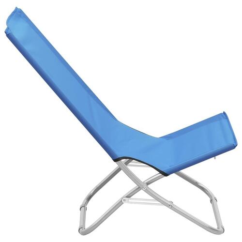 Foldbare strandstole 2 stk. stof blå