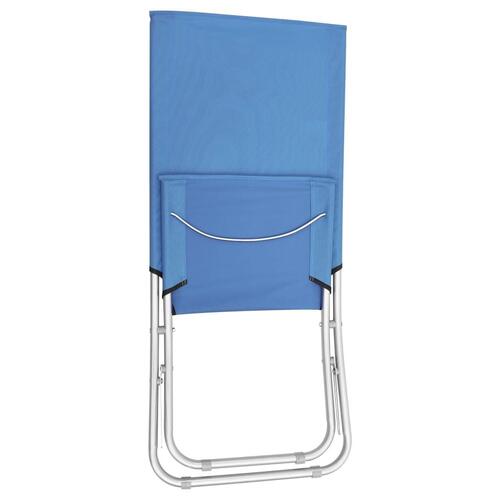 Foldbare strandstole 2 stk. stof blå