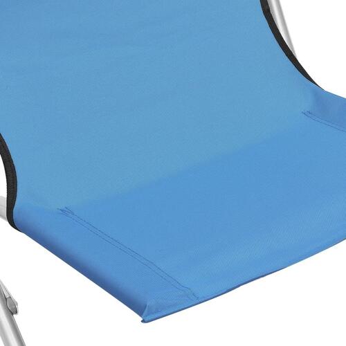 Foldbare strandstole 2 stk. stof blå