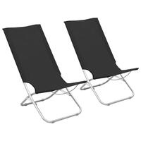 Foldbare strandstole 2 stk. stof sort