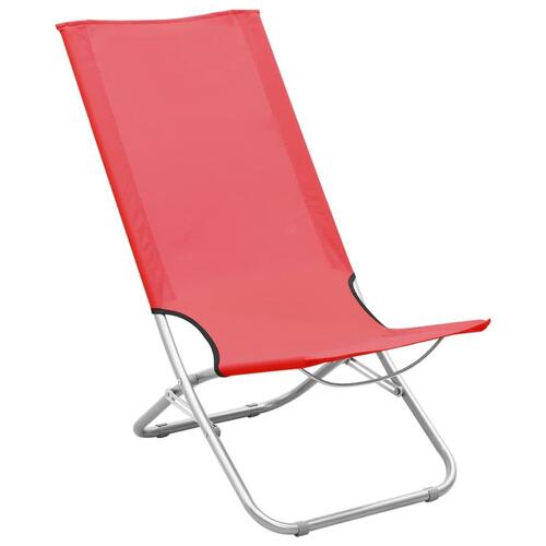 Foldbare strandstole 2 stk. stof rød