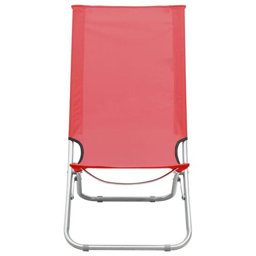 Foldbare strandstole 2 stk. stof rød