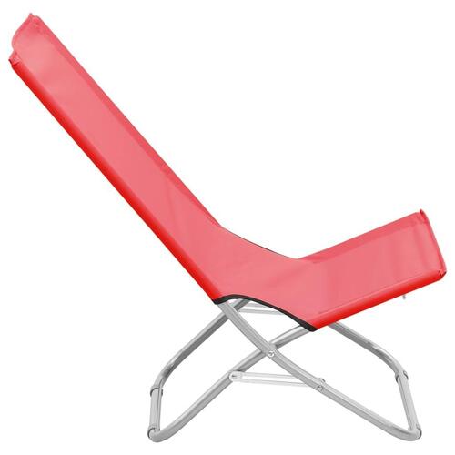 Foldbare strandstole 2 stk. stof rød