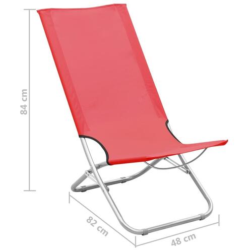 Foldbare strandstole 2 stk. stof rød