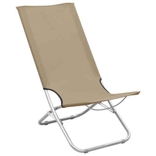 Foldbare strandstole 2 stk. stof gråbrun