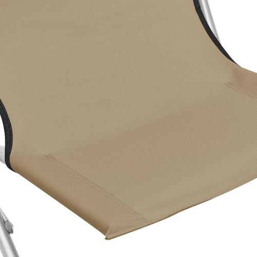 Foldbare strandstole 2 stk. stof gråbrun