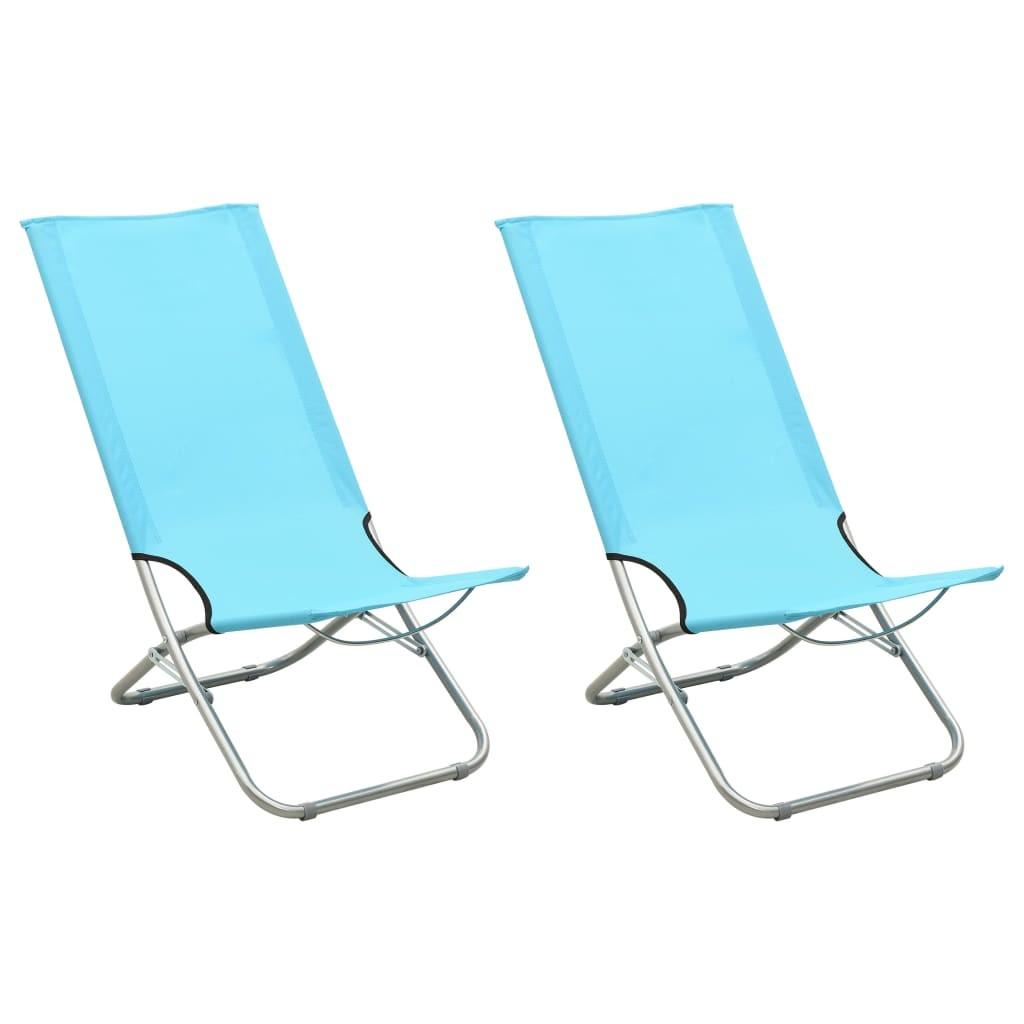 Foldbare strandstole 2 stk. stof turkis