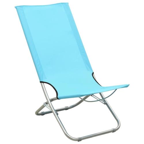 Foldbare strandstole 2 stk. stof turkis