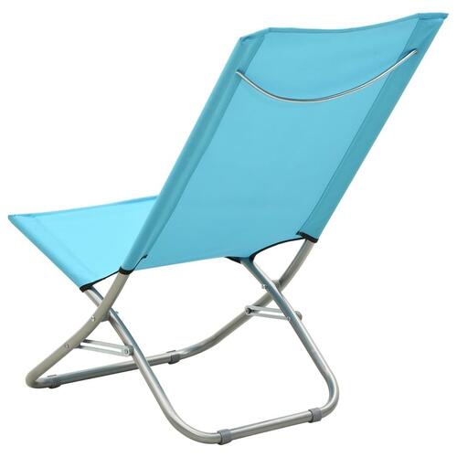 Foldbare strandstole 2 stk. stof turkis