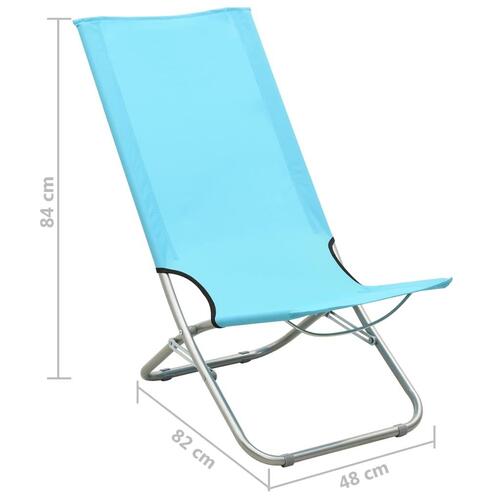 Foldbare strandstole 2 stk. stof turkis