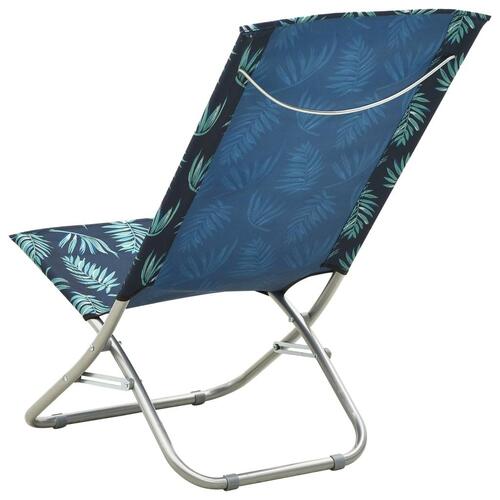 Foldbare strandstole 2 stk. stof bladmønster