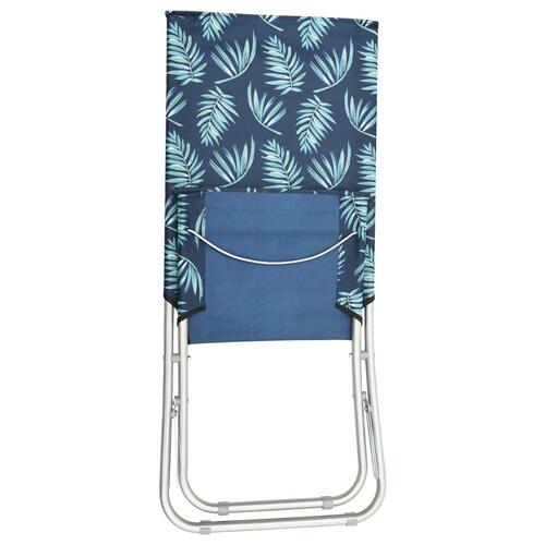 Foldbare strandstole 2 stk. stof bladmønster