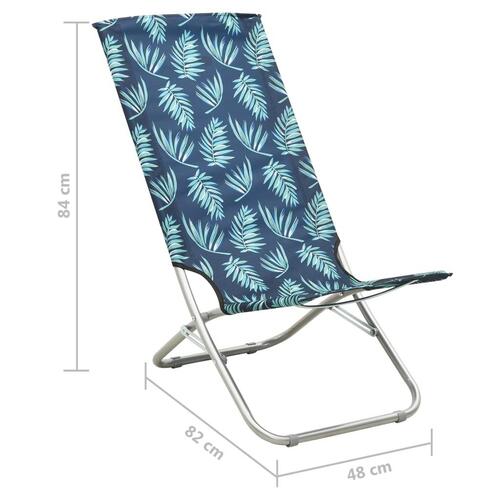 Foldbare strandstole 2 stk. stof bladmønster