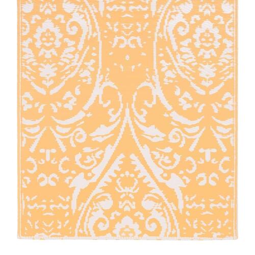 Udendørstæppe 120x180 cm PP orange og hvid