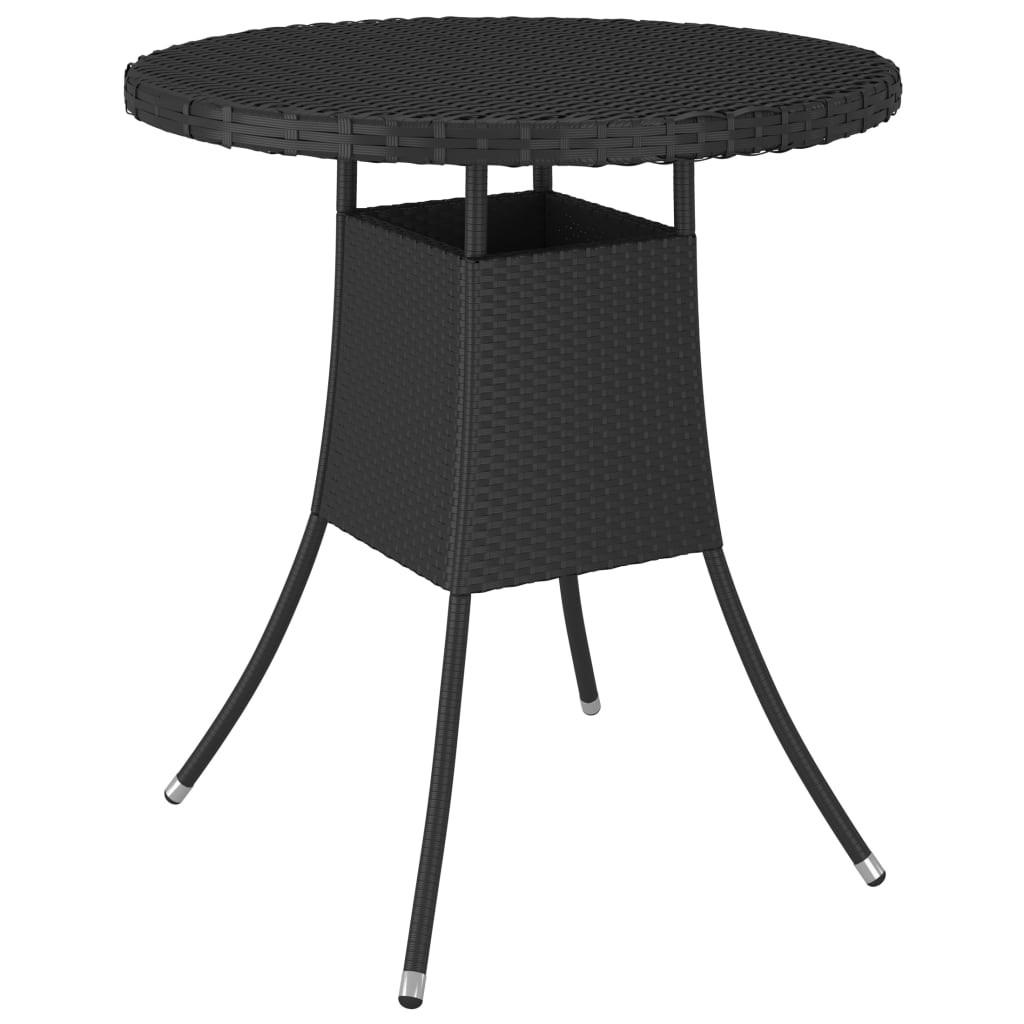 Havebord 70x70x73 cm polyrattan sort