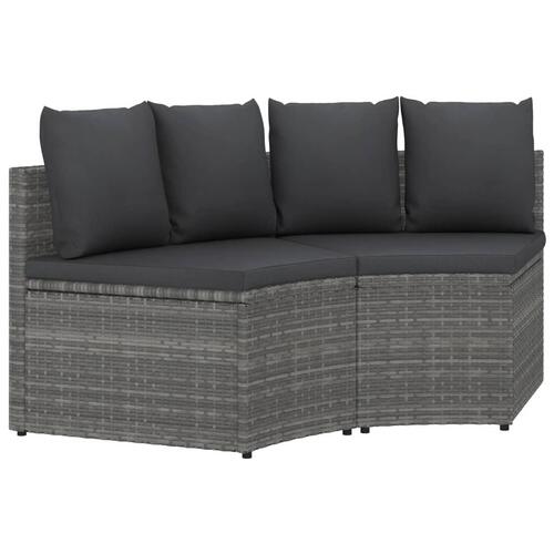 Sofasæt til haven 2 dele med hynder polyrattan grå