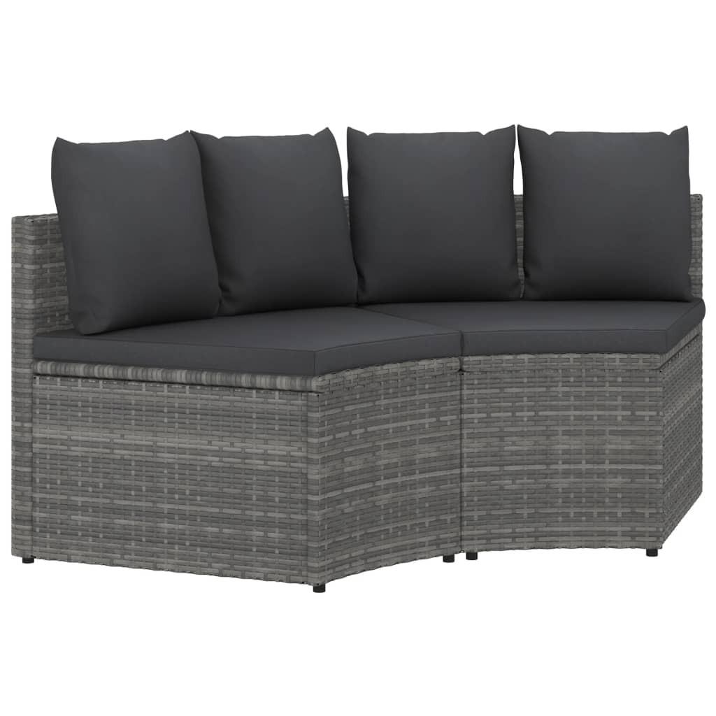 Sofasæt til haven 2 dele med hynder polyrattan grå