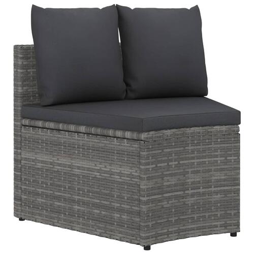 Sofasæt til haven 2 dele med hynder polyrattan grå