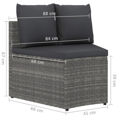 Sofasæt til haven 2 dele med hynder polyrattan grå