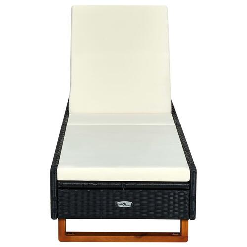 Solseng med hynde polyrattan sort