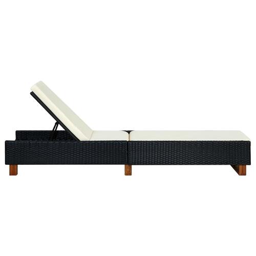 Solseng med hynde polyrattan sort