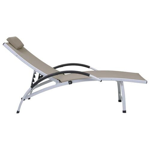 Liggestol aluminium textilene gråbrun