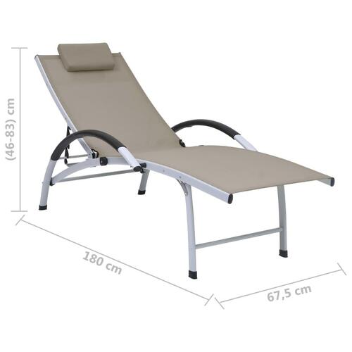 Liggestol aluminium textilene gråbrun