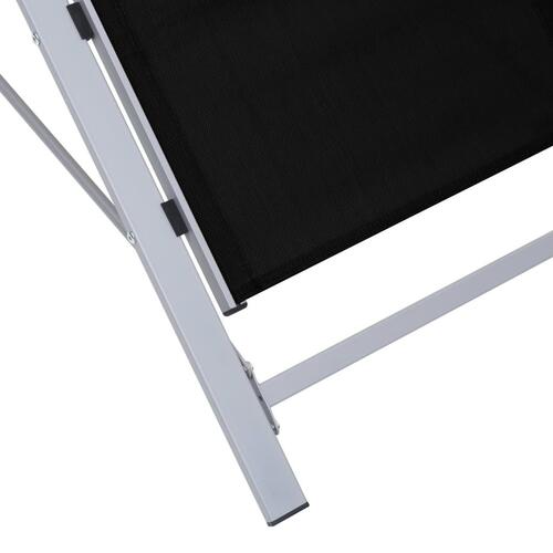 Liggestol textilene og aluminium sort