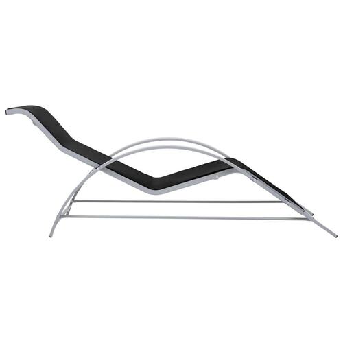 Liggestole 2 stk. med bord aluminium sort