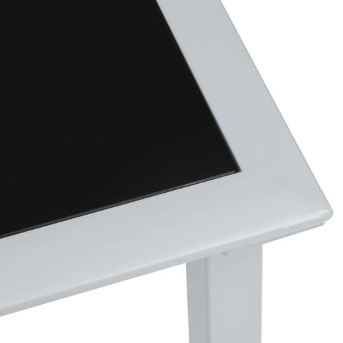Liggestole 2 stk. med bord aluminium sort
