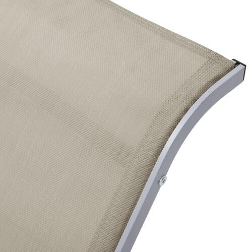 Liggestol textilene og aluminium cremefarvet