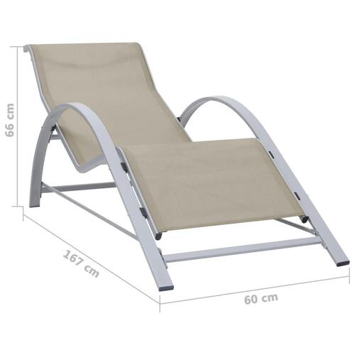 Liggestol textilene og aluminium cremefarvet