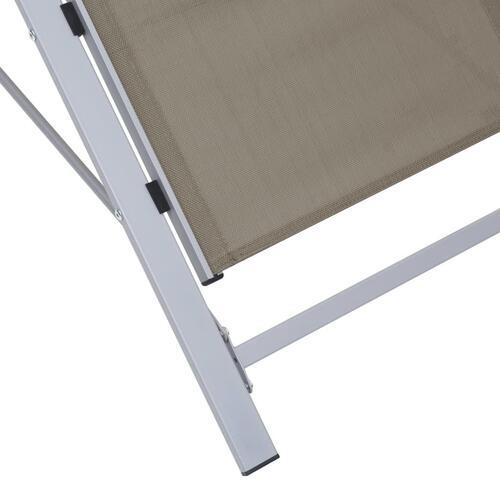 Liggestol textilene og aluminium gråbrun