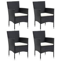 Havestole 4 stk. polyrattan sort