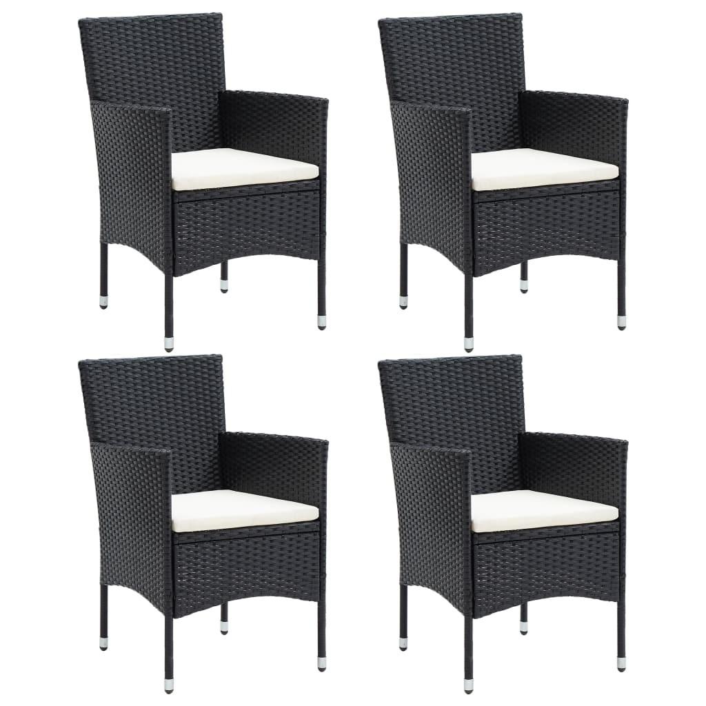 Havestole 4 stk. polyrattan sort
