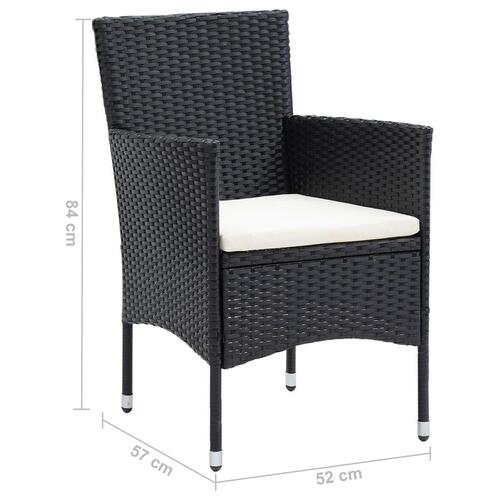 Havestole 4 stk. polyrattan sort