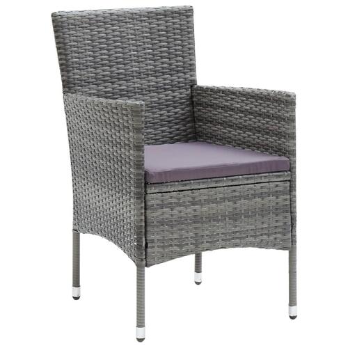 Havestole 4 stk. polyrattan grå