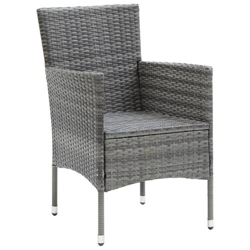 Havestole 4 stk. polyrattan grå