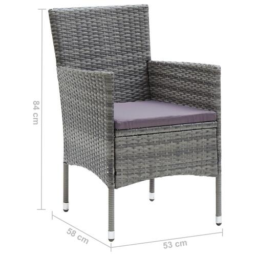 Havestole 4 stk. polyrattan grå