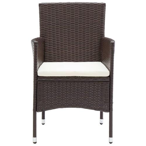 Spisebordsstole til haven 4 stk. polyrattan brun