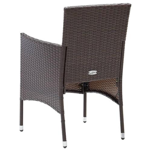 Spisebordsstole til haven 4 stk. polyrattan brun